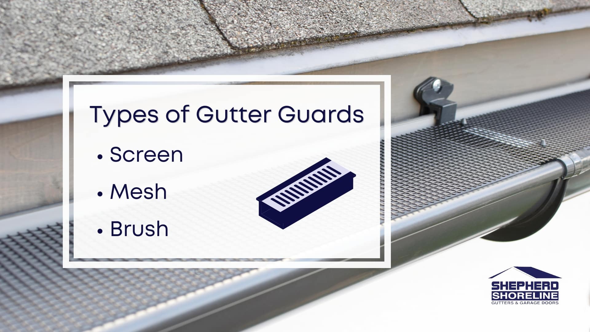 Infographic image of types of gutter guards