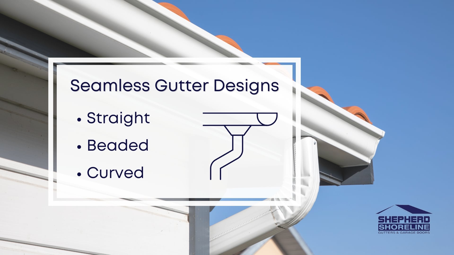 Infographic image of seamless gutter designs