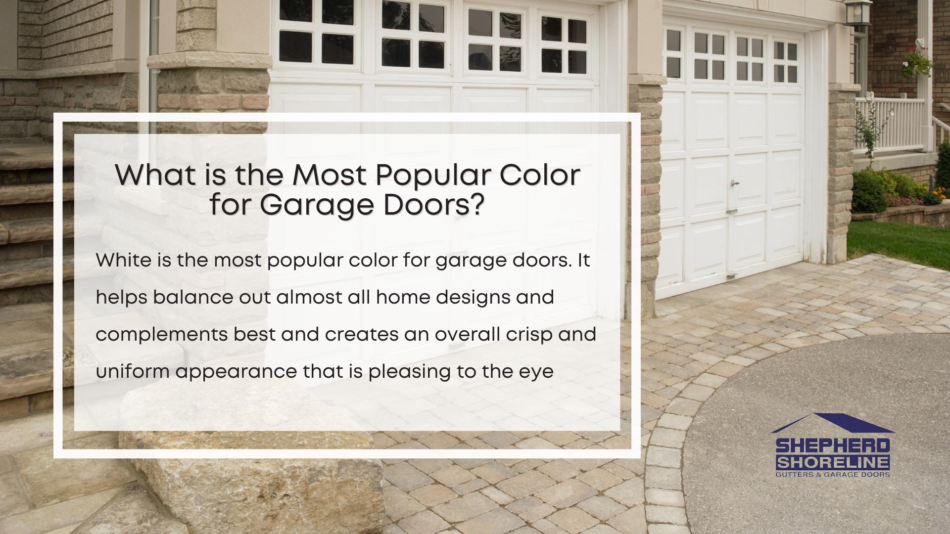 Infographic of the most popular color for garage doors