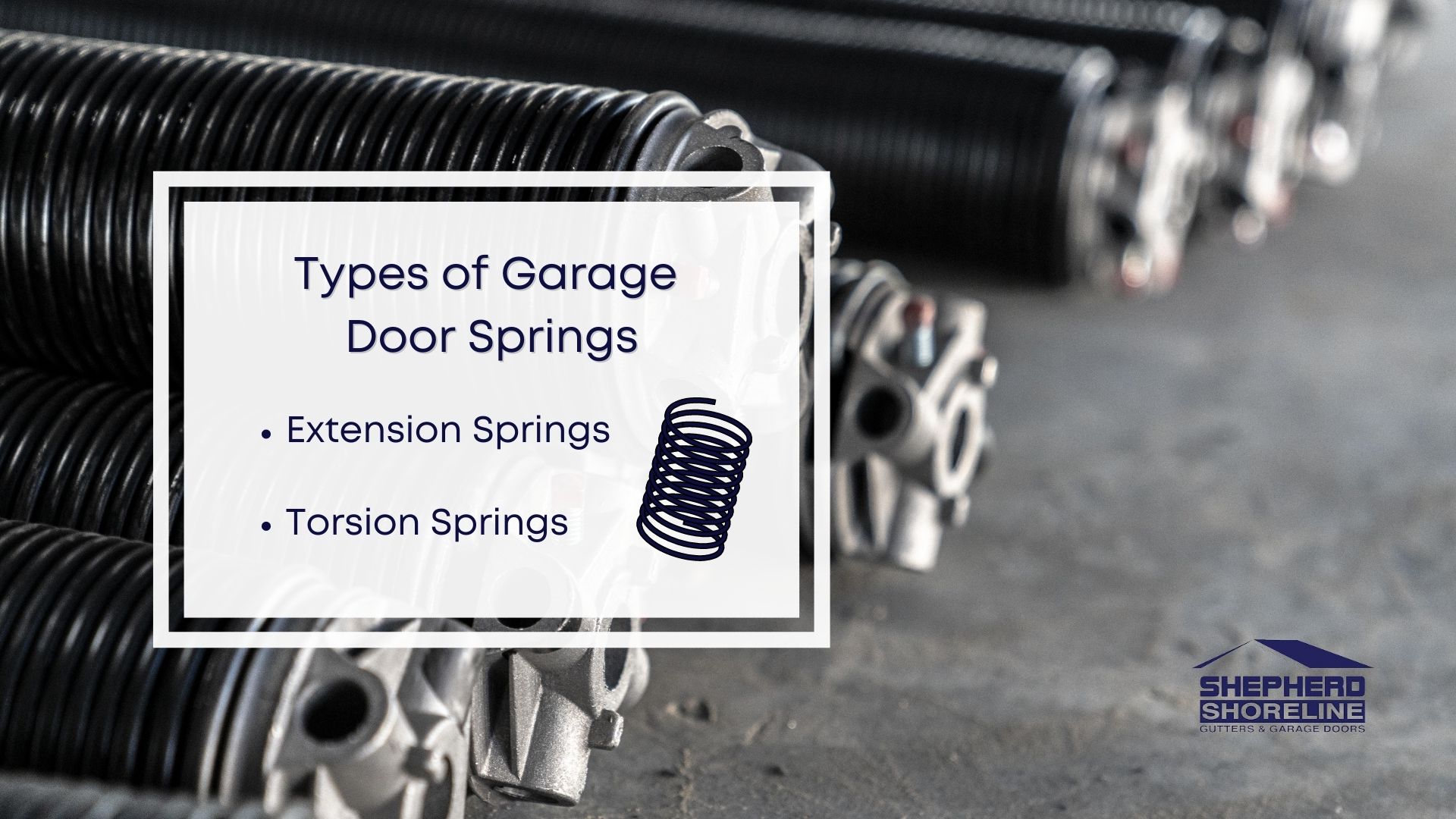 Infographic image of the types of garage door springs