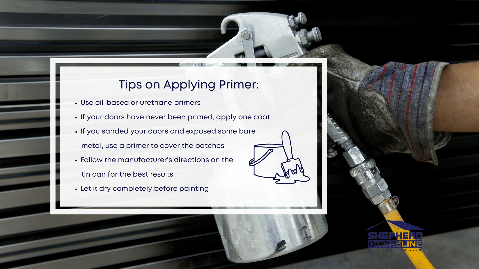 Infographic image of tips on applying primer