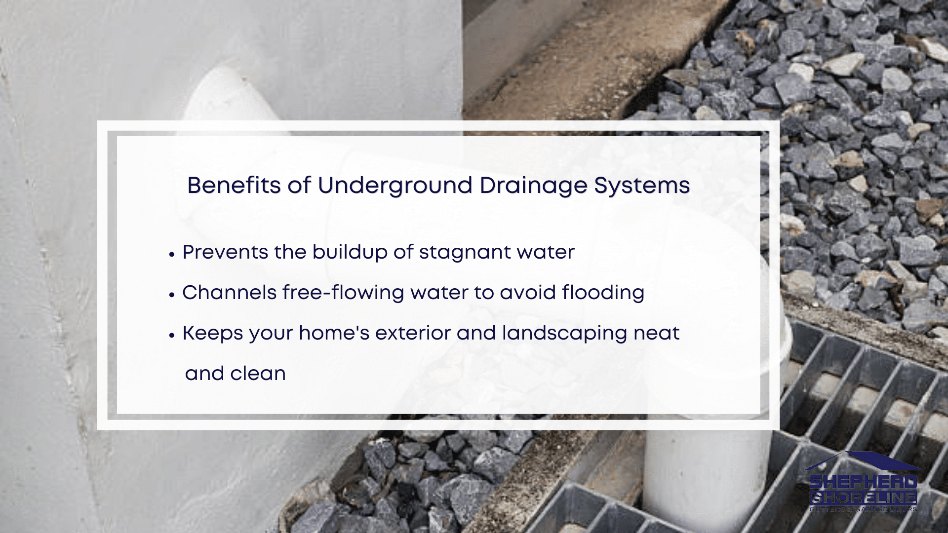 Infographic image of the benefits of underground drainage systems
