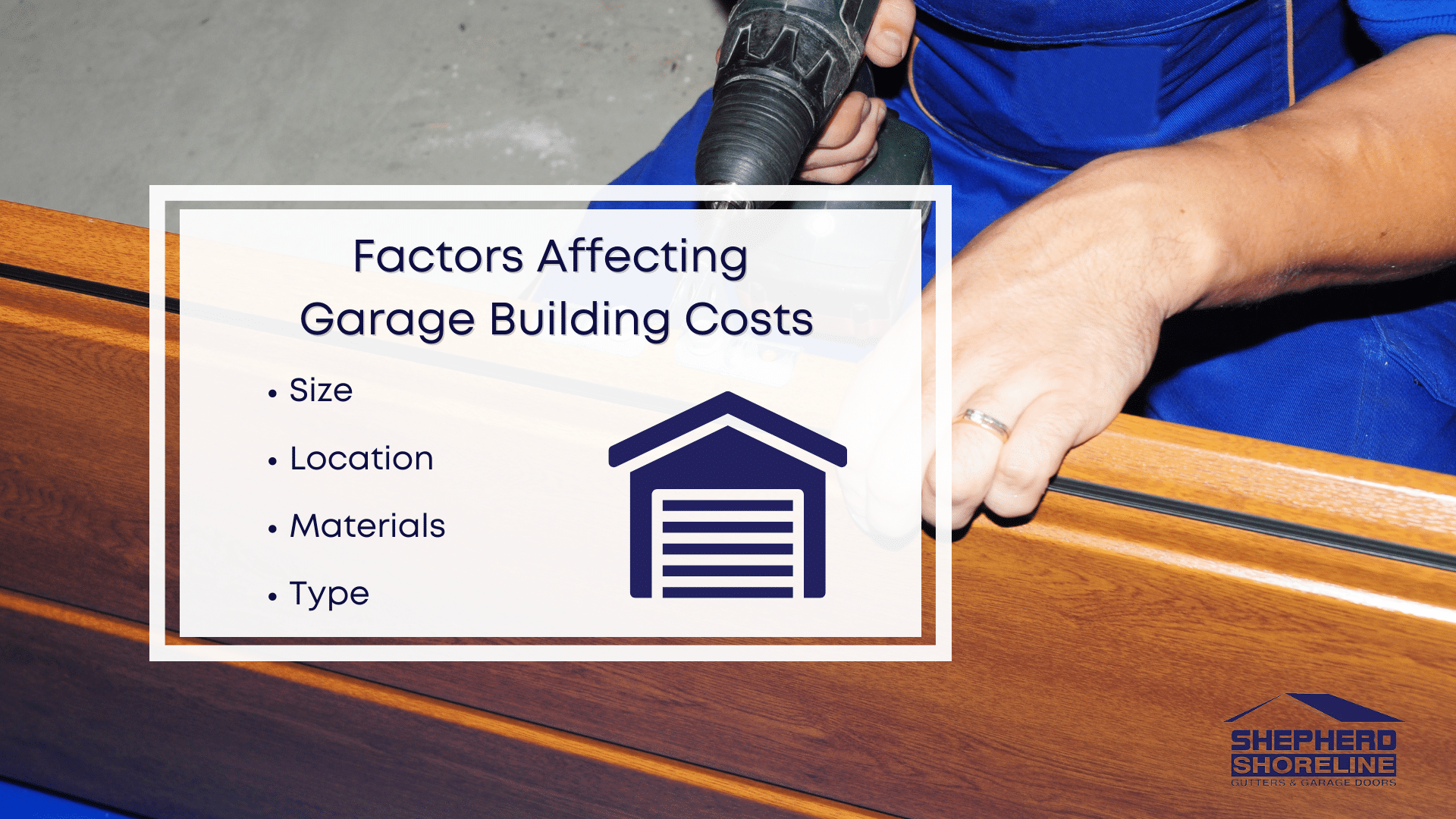 Infographic image of the factors affecting garage building costs