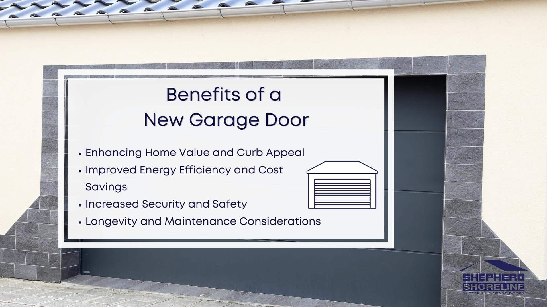 Infographic image of benefits of a new garage door