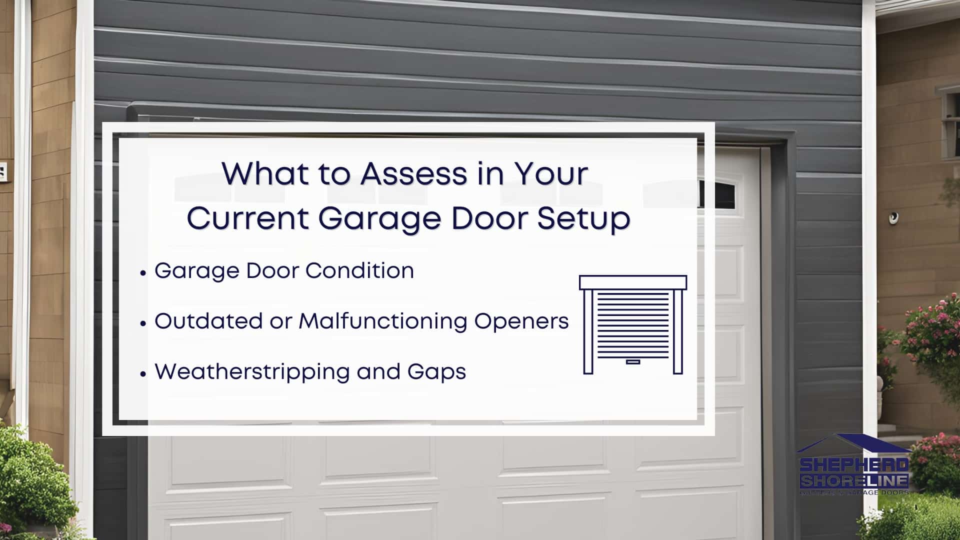 Infographic image what to assess in your current garage door setup
