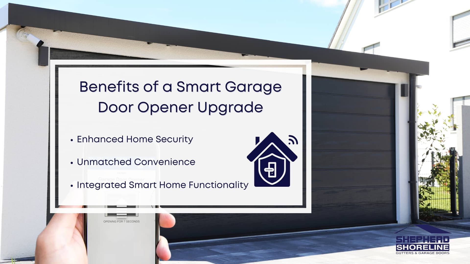 Infographic image of benefits of a smart garage door opener upgrade