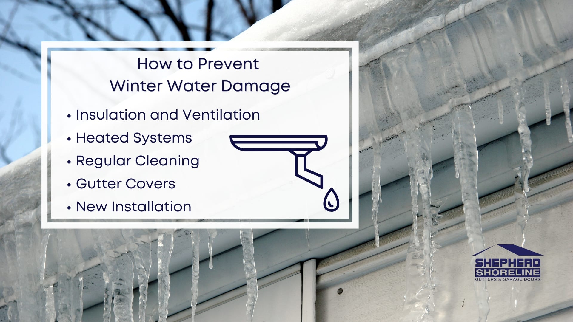 Infographic image of how to prevent winter water damage
