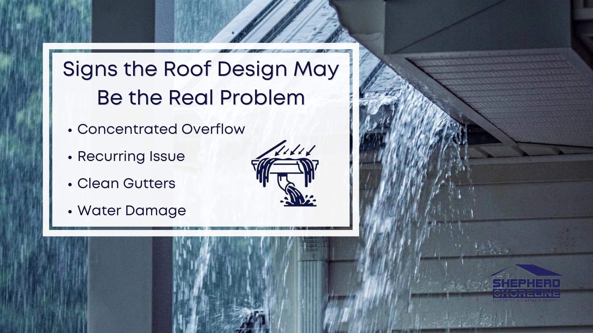 Infographic image of signs the roof design may be the real problem